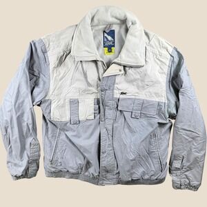 Vintage Serac Jacket Men 44 Gray TGF Weatherproofing Ski Colorblock 80s‎ Retro